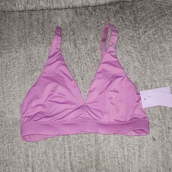 Joyspun Women's Unlined Soft Brushed Plunge Bralette, Size Large - Picture 8 of 12